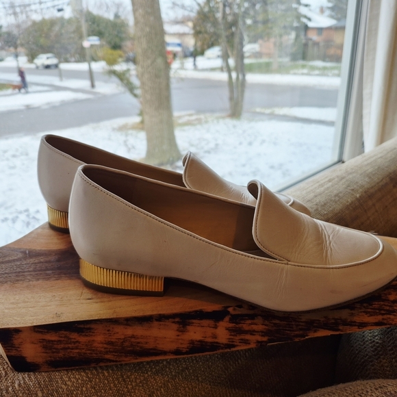 Shoes - Michael Kors Women's Valerie Leather Slip-On Loafers, Cream, Size 8.5